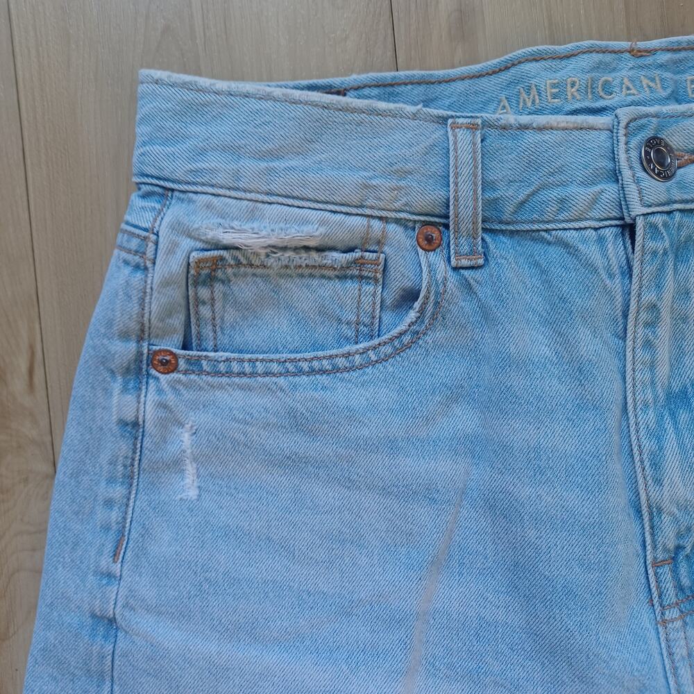 AE Dreamy Drape Highest Rise Baggy Shorts Light Wash 4 - Picture 6 of 15